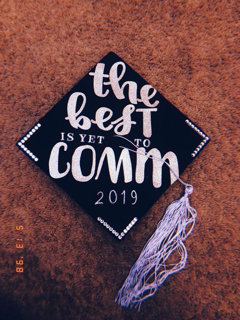 Communication Graduation Cap #communicationgradcap #graduation #graduationcap #graduationcapdecoration #classof2019 Communications Graduation Cap, Communication Graduation Cap, College Cap Decorations, Graduation Cap Designs College, Grad Cap Ideas, Communications Degree, College Grad Cap Ideas, Drexel University, Graduation Images