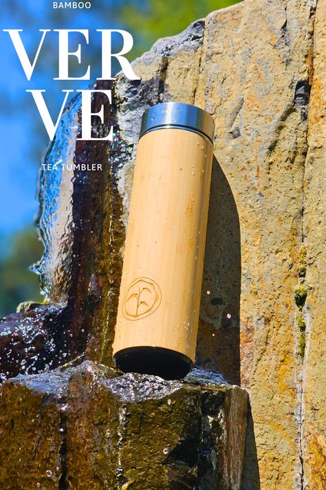 Our Verve Insulated Bamboo Tumbler is sophisticated, sustainable, and designed to last. The pinnacle of luxury, it's crafted from 100% bamboo and 304 SS. Featuring double-wall construction, a leak-proof lid and a loose-leaf tea strainer. It's easy to brew tea, cold brew coffee or add fruit for a healthy boost. 

100% Bamboo Exterior/304(18/8) Stainless Steel 
Double Walled Vacuum Insulation
Leak-Proof Lid 
Handwash Only
SS/Mesh Strainer 
BPA-Free 
3 x 9 in. 
17.9 oz. Tea Cold Brew, Aesthetic Cups, Fall Dining Room Decor, Bamboo Water Bottle, Fall Dining Room, Brew Tea, Tea Tumbler, Travel Water Bottle, Product Shoot