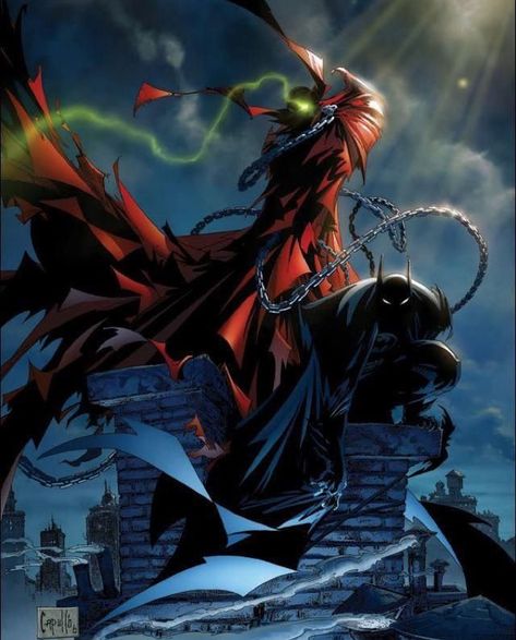 Batman and Spawn Spawn Comics, Greg Capullo, Todd Mcfarlane, I Am Batman, Pahlawan Marvel, Arte Dc Comics, Bd Comics, Batman Vs, Batman Art