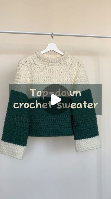 Angelina on Instagram: "Top-down crochet sweater 💛 Creating a top-down crochet sweater, where you start from the neckline and work your way down to the hem, offers several advantages: 1. Customization: You can try on the sweater as you go, making it simpler to adjust the fit, length, and overall design according to your preferences. 2. No Seams: Top-down sweaters are typically worked in one piece, eliminating the need for sewing multiple pieces together. This results in a seamless garment, both aesthetically pleasing and comfortable to wear. 3. Visualizing Progress: Since you start from the top, you can see the progress of your sweater more easily. This can be motivating and helps you stay engaged with your project. 4. Efficient Yarn Usage: You can adjust the length of the sweater base Crochet Top Down Sweater, Crochet One Piece, One Piece Top, Crochet For Beginners, Crochet Sweater, Crochet Top, Make It Simple, Needlework, Overalls