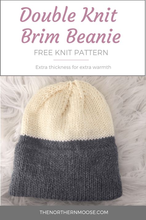 Free knitted hat pattern, the double knit brim hat. Extra thick brim for extra warmth. Easy step-by-step photo instructions. #knithat #freepattern Icelandic Knitting Patterns Free, Knit Beanies, Hat Patterns Free, Crocheting Patterns, Knitting Patterns Free Hats, Seed Stitch, Knitted Wit, Circular Knitting Needles, Beanie Pattern