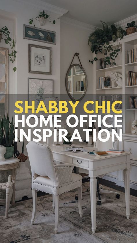 Transform your shabby chic home office with girly office aesthetic ideas and soft shabby chic colors. 🌸 Add a shabby chic DIY project to personalize your workspace with unique, handcrafted charm. ✨ This combination of shabby chic decor and a feminine aesthetic will create a beautiful, inspiring office space. 🌿 #shabbychiccolors #girlyofficeaesthetic #shabbychicdiy #shabbychicroom #femininedesksetup #shabbychicstil #chicdecor #shabbychicliving #homeofficeinspo #homeoffice Shabby Chic Library Room, Shabby Chic Color Palette, Shabby Chic Office Decor, Rustic Shabby Chic Decor, Shabby Chic Craft Room, Chic Workspace, Chic Decor Diy, Chic Home Office, Inspiring Office