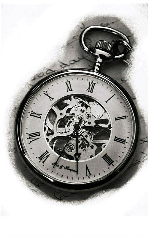 Old Clock Tattoo, Tato Jam, Pocket Watch Drawing, Time Clock Tattoo, Pocket Watch Tattoo Design, Watch Tattoo Design, Pocket Watch Tattoos, Watch Drawing, Hourglass Tattoo