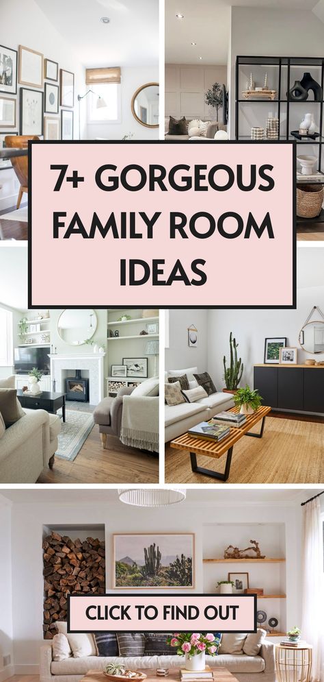 7 family room ideas Flex Room Decorating Ideas, Decorating Family Room, Functional Family Room, Family Room Design Ideas, Family Room Decorating Ideas, Room Design Inspiration, Room Improvement, Family Room Inspiration, Family Room Decor