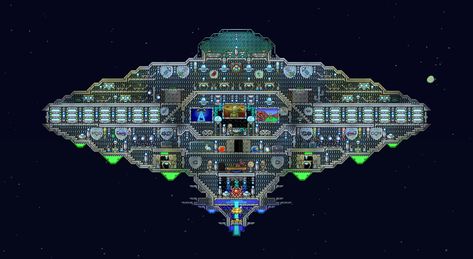 Terraria: UFO Spaceship Terraria Space Base, Terraria Spaceship, Ufo Minecraft, Terraria Houses, Terraria Design, Terraria House Ideas, Terraria House Design, Terraria House, Terraria Builds