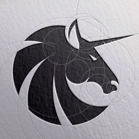 Unicorn grid ratio Type Logos, Spirograph Design, Unicorn Logo, Fantasy Writing, Creative Branding Design, Logo Animal, Inspiration Logo Design, Golden Ratio, Art Et Illustration