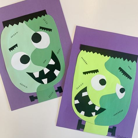 Goofy Picasso Frankenstein Art Project — Mme Marissa Easy Kids Art Projects, October School, Frankenstein Art, Teacher Board, October Art, Picasso Style, Teen Art, Halloween Preschool, Not Meant To Be