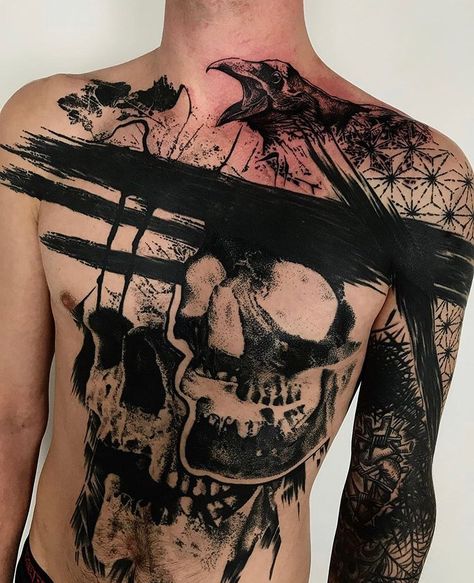 Back Mural Tattoos, Dark Full Sleeve Tattoo, Sleeve Coverup Tattoo, Realism Sleeve Tattoo, Dark Floral Tattoo, Negative Tattoo, Blast Over Tattoo, Tattoo Strength, Trash Polka Tattoos