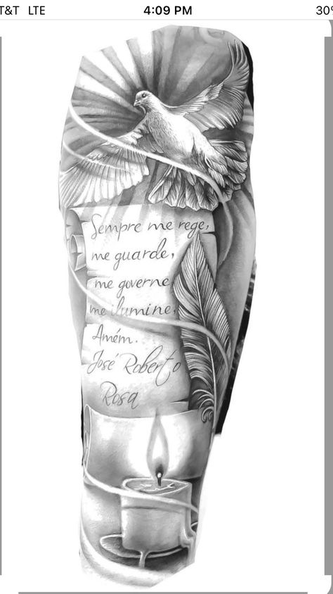 Female Half Sleeve Tattoo, Christus Tattoo, Scroll Tattoos, Forearm Tattoo Quotes, Half Sleeve Tattoos Forearm, Cool Half Sleeve Tattoos, Heaven Tattoos, Half Sleeve Tattoos Drawings, Remembrance Tattoos