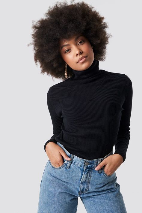 Black Polo Neck Outfit, Turtle Neck And Jeans Outfit, Polo Neck Outfit, Turtle Neck And Jeans, Black Polo Neck, Cozy Dress Outfit, Winter Staples, Polo Jumper, Wide Legged Jeans