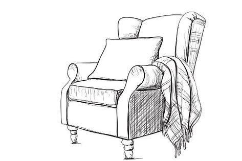 Armchair with warm blanket Armchair Drawing, Armchair Illustration, Armchair Mid Century, Mustard Armchair, Armchairs Living Room Modern, Farmhouse Armchair, Armchairs Living Room, Cozy Armchair, Beige Armchair