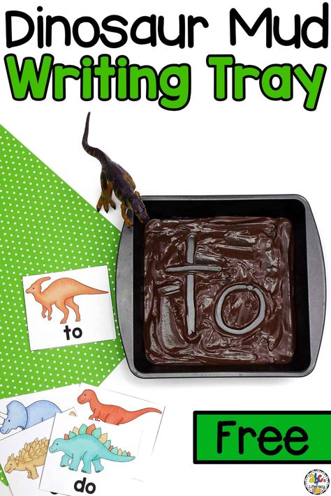 Dino Literacy Activities, Dinosaur Sight Words, Dinosaur Sensory Table, Dinosaur Literacy Activities Preschool, Dinosaur Reading Activities, Dinosaur Centers, Paper Chain Snake, Finding Dory Cake, Dory Cake