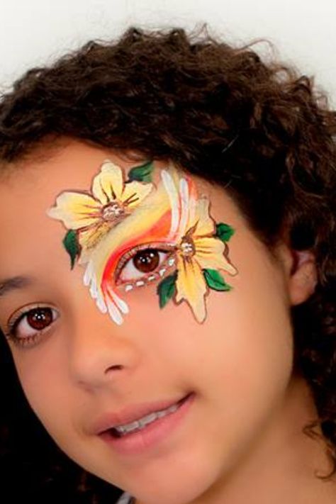 Hawaii face paint Flowers Face Painting, Face Paint Party, Face Painting Flowers, Face Painting Tips, Adult Face Painting, Cheek Art, Girl Face Painting, Face Painting Easy, Face Paint Makeup