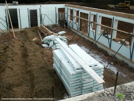 ICF Construction (Insulated Concrete Form) - building with ICF, ICF energy efficiency, ICF cost, living in an ICF home and ICF durability. #ICF #greenhome Cement Homes, Icf Foundation, Icf Construction, Icf Walls, Icf Home, Insulated Concrete Forms, 3d Panel, Sustainable Building Materials, Building Foundation