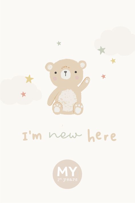 Newborn Prints, Welcome To The World Baby, Newborn Illustration, Cute Bear Illustration, Welcome To The World, Baby Prints Pattern Design, Mi Wallpaper, Baby Wallpaper, Kids Graphics