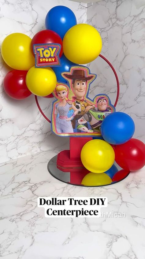 Toy Story Flower Arrangements, Boy Story Baby Shower Candy Table, Dollar Tree Toy Story Diy, 2 Infinity And Beyond Centerpiece, Two Infinity And Beyond Decor, Toy Story Cricut Projects Birthday, Buzz Light Year Party Favors, Dollar Tree Toy Story Party, Toy Story Table Decorations Centerpieces