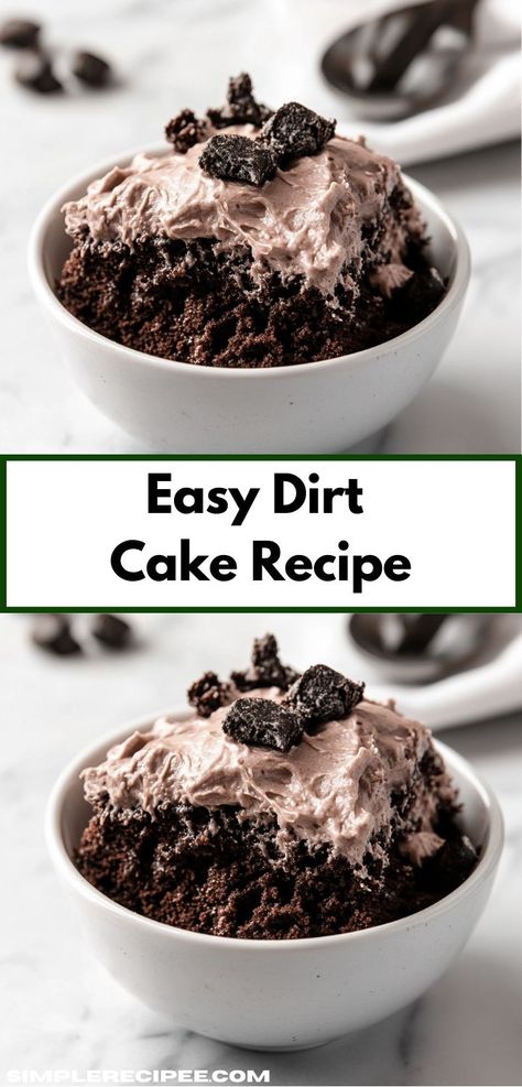 Looking for a delightful dessert to impress your family? This Dirt Cake Recipe is a fun, layered treat that combines rich chocolate flavor with creamy textures, making it a perfect addition to any gathering. Chocolate Cake With Jello Pudding, Dirt Cake Recipe Easy, Dirt Cake Easy, Dirt Cake With Gummy Worms, Dirt Pudding Recipe, Chocolate Dirt Cake, Dirt Dessert Recipe, Dirt Pudding Recipes, Dirt Cake Recipe