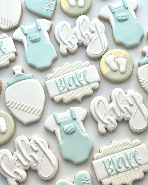 Everything Cookies, Baby Boy Cookies, Onesie Cookies, Sip And See, Baby Cookies, Baby Shower Cookies, Instagram Baby, Icing Cookies, Royal Icing Cookies