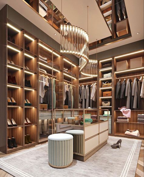 Unique Walk In Closet, Ahmed Mekky, Wardrobe Design Bedroom Modern Luxury, Wardrobe Makeover Ideas, Egypt House, Walkin Wardrobe, Walking Closets, Walkin Closets Design, Luxurious Walk In Closet