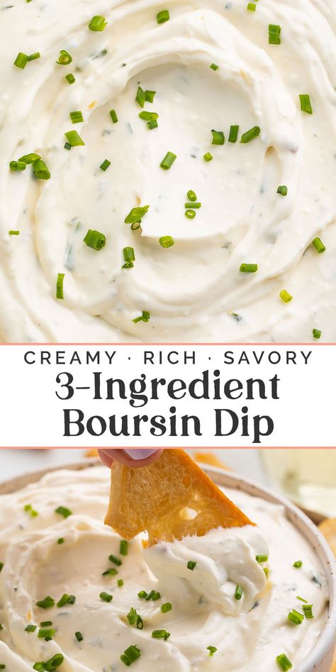 Whipped Boursin Cheese, Best Dip For Veggie Tray, What To Make With Boursin Cheese, Dips With Boursin Cheese, Dip With Baguettes, Boursin Cheese Ball Recipe, Recipes With Boisin Cheese, Boursin Crescent Rolls, Boursin Appetizers Appetizer Recipes