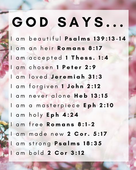 What God Says About Beauty, God Says I Am Scriptures, God Says You Are Beautiful, You Are Valuable To God, God Says You Are Poster, You Say God Says, Who God Says You Are, What God Says I Am, God Says You Are Enough