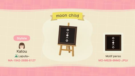 Witch Acnh Codes, Acnh Moon Design Code, Animal Crossing Witch Design Codes, Moon Custom Design Acnh, Animal Crossing Witch Design, Witch Animal Crossing, Animal Crossing Gothic Designs, Animal Crossing Witch, Animal Crossing Crescent Moon