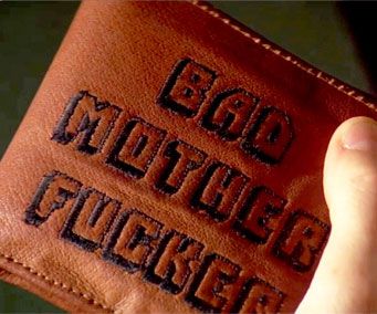 bad-motherfucker-wallet Pulp Fiction Quotes, Pulp Fiction 1994, Character Homes, Bad Mother, The Rocky Horror Picture Show, Prop Making, Bruce Willis, Quentin Tarantino, Pulp Fiction