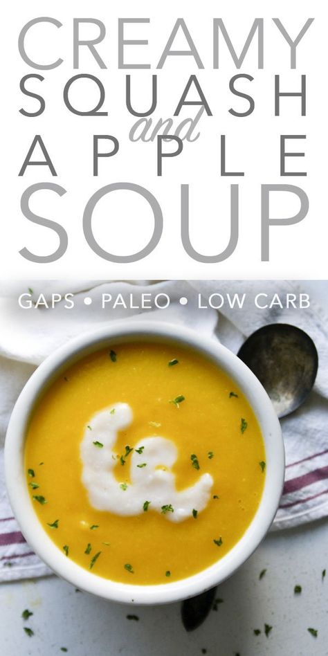 Creamy Squash Apple Soup :: Paleo, Low Carb, GAPS Creamy Squash, Squash Apple Soup, Soup Fall, Paleo Apple, Soup Paleo, Autoimmune Paleo Recipes, Apple Soup, Paleo Soup, Soup Appetizers