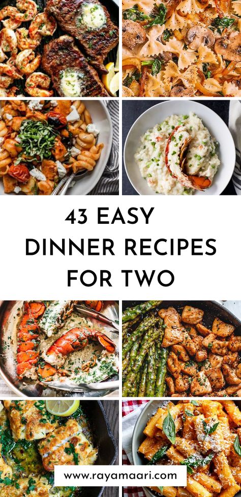 Date Night Dinner Ideas, Dinner Date Recipes, Dinner Ideas For Two, Easy Dinners For Two, Night Dinner Recipes, Date Night Dinner, Easy Meals For Two, Date Night Dinners, Date Night Recipes