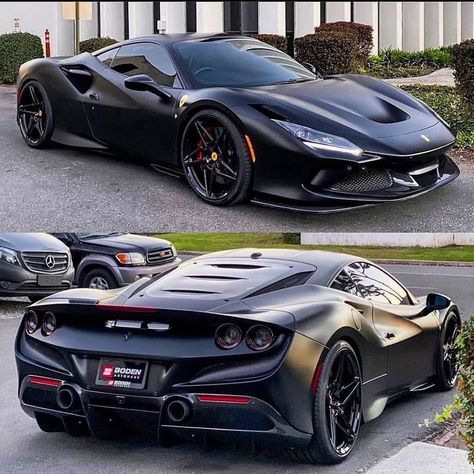 Ferrari F8 Tributo Black, Ferrari Fxxk, Black Ferrari, Ferrari F8 Tributo, F8 Tributo, Ferrari F8, High End Cars, Ferrari Laferrari, Crown Logo