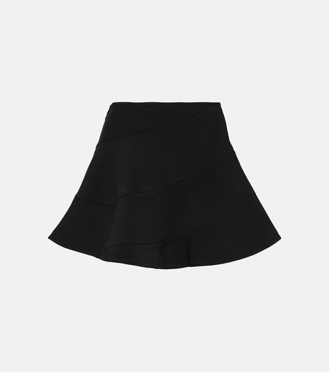 A-line miniskirt in black - Alaia | Mytheresa Diagonal Paneling, Chic Black Outfits, High Rise Skirt, Black Outfit, Designing Women, Color Design, Care Instructions, That Look, A Line