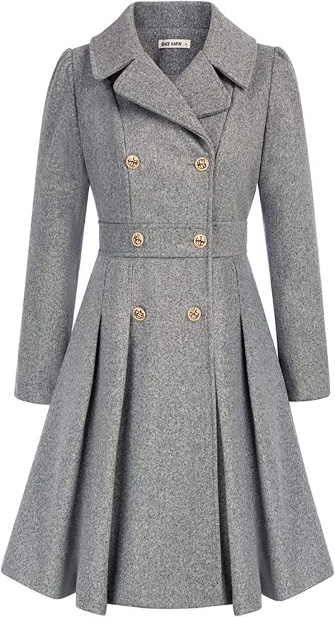 Women's Trench Coat, Mode Steampunk, Work Vacation, Defined Waist, Winter Knit Hats, Peacoat Jacket, Wool Trench Coat, Jacket With Pockets, Wrap Coat