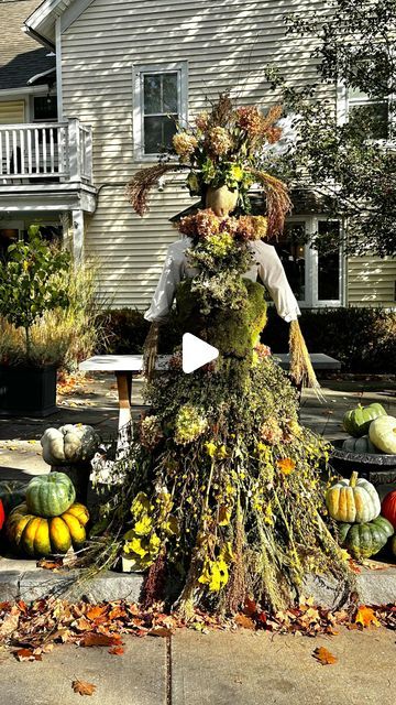 Honeychurch Home on Instagram: "I hope you like our first ever entry into the Salisbury Scarecrow Contest! Presenting Demeter- Goddess of the Harvest. She was really fun to build, thanks to Maitri Farm and Alisa for letting me raid your fields! 

#scarecrow #salisburyct #lakevillect #salisburyfallfestival #demeter #honeychurchhome" Garden Scarecrow, Halloween Flowers, Fall Festival, Scarecrow, Fall Halloween, Halloween, Flowers, Instagram