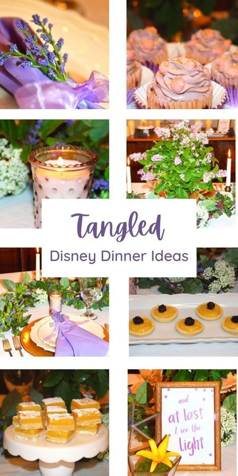 Tangled Dinner, Tangled Party Ideas, Dinner Movie Night, Disney Movie Themed Dinner, Themed Dinners Ideas, Disney Movie Night Food, Disney Movie Night Dinner, Movie Night Dinner, Movie Night Theme