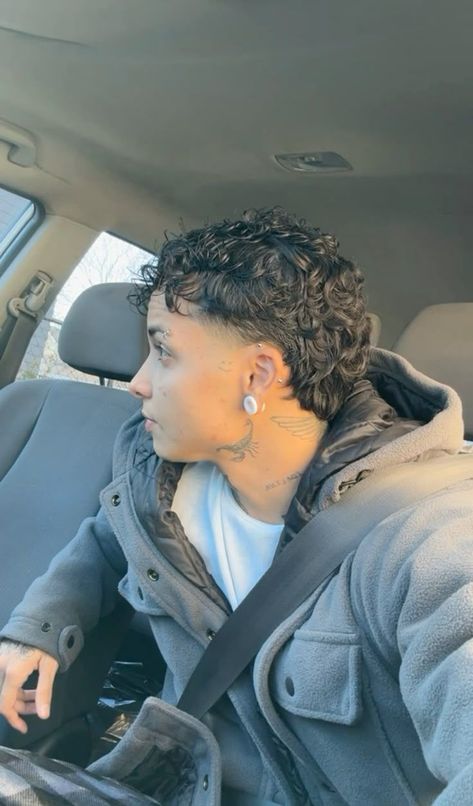 Top 50 Trendy & Cool Men's Fade Haircuts: Detailed Gallery | 50 Best Fade Haircuts for Men (Detailed Gallery) | Aesthetic Hairstyles For Men V Taper Haircut, Mid Taper Curly Hair, Slick Back Mullet, Long Curly Hair Men Haircut, Long Hair Taper, Long Mullet Men, Taper Fade Mullet, Curly Hair Middle Part, Low Fade Curly Hair