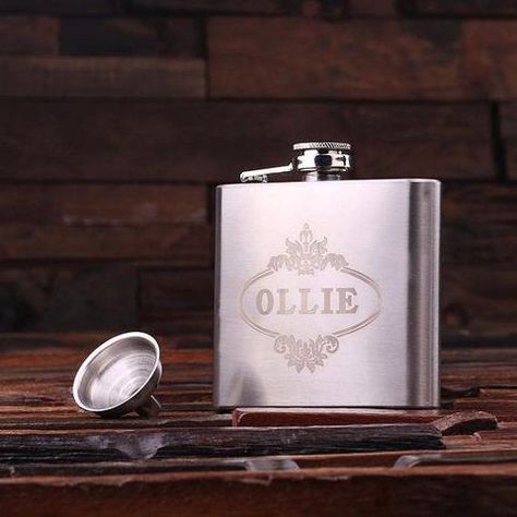 Groomsmen Flasks - The Classic Flask With Box. Birthday Party For Men Ideas, Birthday Party For Men, Whiskey Flask, Wood Gift Box, Gift Catalog, Man Cave Gifts, Groomsmen Gifts, Artisan Gift, 21st Birthday Gifts