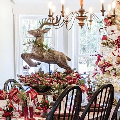 TWAS THE NIGHT BEFORE CHRISTMAS | Shop Sales Events Antique Farmhouse Flying Reindeer, Twas The Night Before Christmas, Christmas Dining Table, Christmas Dining Room, Red Wall Art, Budget Friendly Decor, Night Before Christmas, Twas The Night, Iron Candle