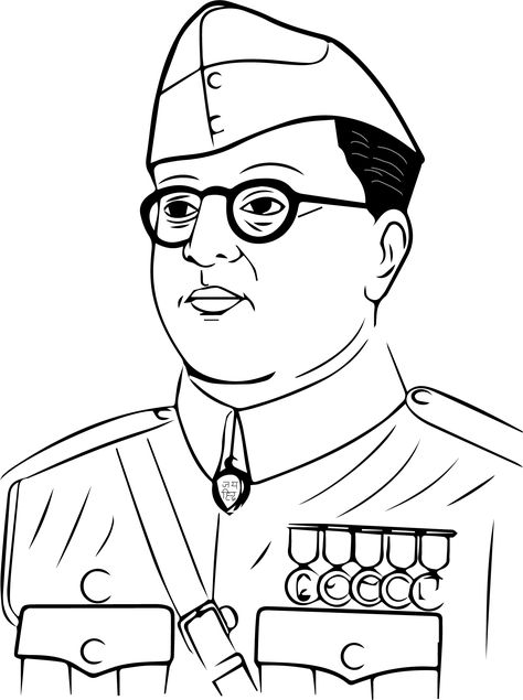 Subash Chandra Bose, Bharat Mata, Subhash Chandra Bose, Coffee Art Painting, Outline Pictures, Independence Day Drawing, Shiva Sketch, Pencil Drawing Images, Ganesh Art Paintings