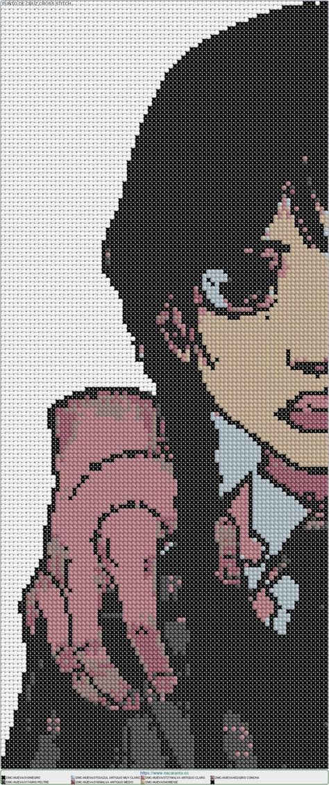 Wednesday Addams Cross Stitch Pattern, Wednesday Addams Perler Beads, Wednesday Cross Stitch, Wednesday Pixel Art, Graph Crochet, Hama Beads Patterns, Cross Stitch Bookmarks, Crochet Tapestry, Addams Family