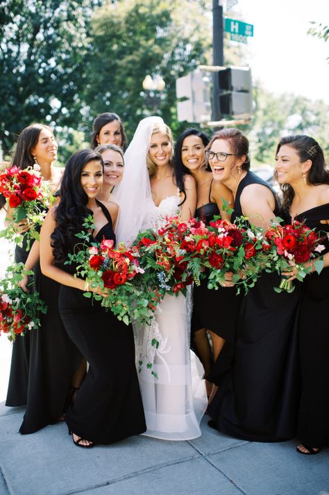 Midsummer Nights Dream Wedding, Sentimental Wedding, Black Bridesmaid, Wedding Social, Black Bridesmaids, Rustic Wedding Guest Book, Heirloom Wedding, Red Bridesmaid Dresses, Black Bridesmaid Dresses