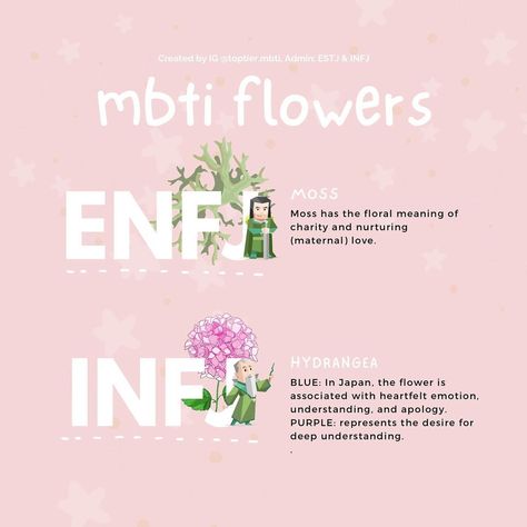 MBTI Flowers ENFJ INFJ Enfj And Infj Friendship, Infj Astetic, Mbti Flowers, Enfj Infj Relationships, Infj Songs, Enfj X Infj Couple, Infj Girl Aesthetic, Infj Enfj Relationship, Enfj X Infj