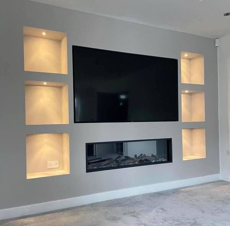 Media Wall Design, Modern Media Wall, Feature Wall Living Room, House Redesign, Fireplace Tv Wall, Modern Tv Wall, Decor Fireplace, Lounge Ideas, Living Room Decor Fireplace