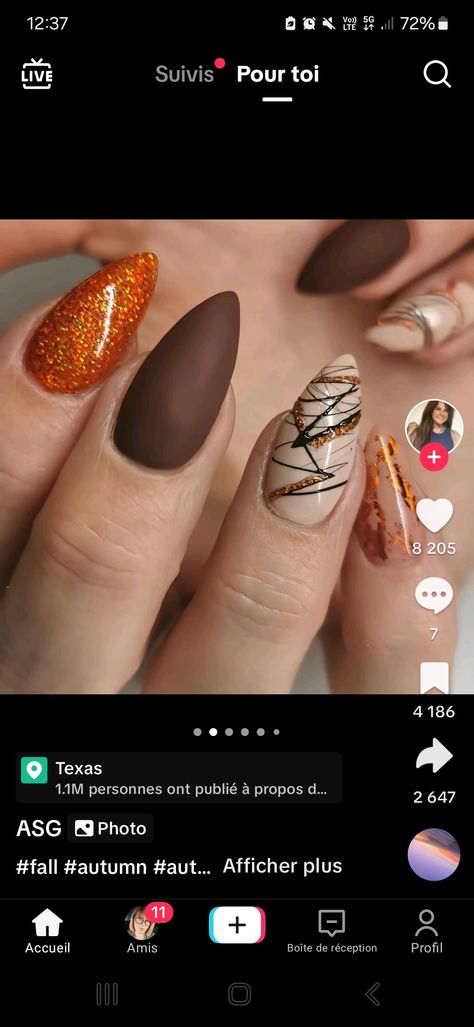 Fall Nails With Foil Flakes, Fall Nails With Foil, Nails With Foil Flakes, Nails With Foil, Burgundy Nails, Foil Nails, Fall Nails, Pretty Nails, Foil