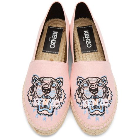 Kenzo Pink Canvas Tiger Espadrilles ($175) ❤ liked on Polyvore featuring shoes, sandals, pink canvas shoes, kenzo shoes, silver metallic sandals, kenzo espadrilles and kenzo sandals Gucci Pink Shoes, Designer Pink Slip-on Sandals, Luxury Gucci Slip-on Espadrilles, Kenzo Espadrilles, Pink Gucci Slip-on Sandals, Jelly Flats, Espadrilles Shoes, Canvas Sandals, Braided Sandals