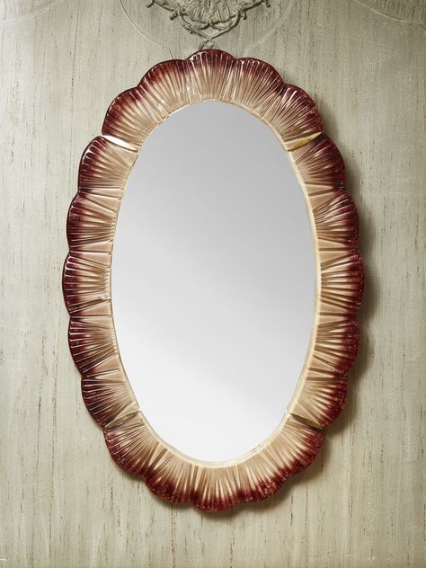 8708 - Mirrors - Creations and vintage pieces - GLUSTIN Mirror With Frame, Beautiful Mirror, Glass Frame, Beautiful Mirrors, Oval Mirror, Vintage Mirror, Glass Frames, Murano Glass, Interior Accessories