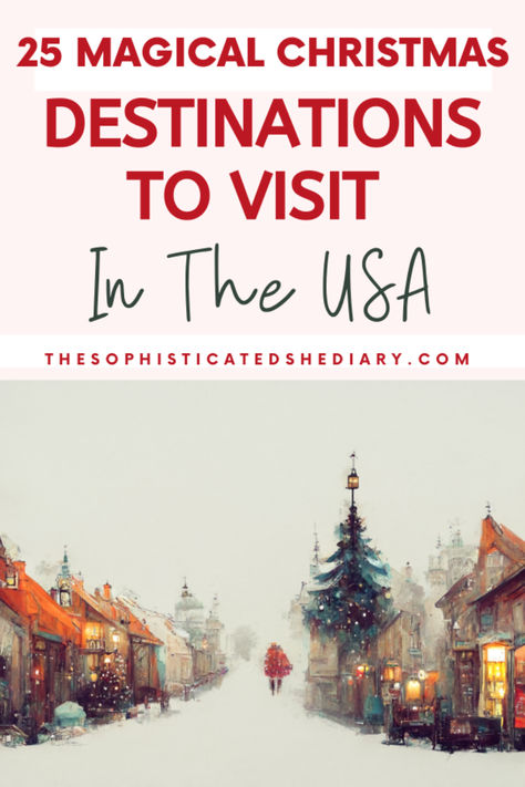 Looking for the best Christmas destinations in the US? Check out these 25 magical places perfect for celebrating the holiday season. Whether you're craving cozy cabins, festive markets, or Santa sightings galore, we've got you covered, this guide has the perfect spot for your holiday wanderlust! Click to plan a Christmas escape that’ll jingle your bells!
Enchanting towns
Festive lights
Christmas Destinations Christmas Destinations In The Us, Places To Visit During Christmas, Best Christmas Destinations, Best Christmas Vacations, Christmas Travel Destinations, Christmas Getaways, Vacations In The Us, Holiday Train, Inexpensive Christmas