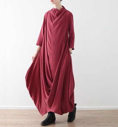 Womens Loose Fitting Irregular Hem Cotton Linen Robe Dress With Pockets, Casual Dress, Long Dress, T Spring Dresses Long, Long Dresses Plus Size, Women Spring Dresses, Plus Size Women Dresses, Casual Dress Long, Abaya Pattern, Long Dress Plus Size, Maxi Dress Vintage, Linen Robe