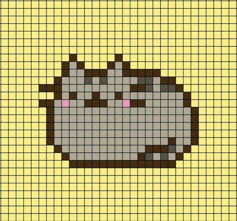 Cat Pixel Art 32x32, 32 X 32 Pixel Art Grid, 32x32 Pixel Art Grid Easy, Pusheen Pixel Art, Cat Pixel Art Grid, Cat Pixel Pattern, 32 By 32 Pixel Art, 32 X 32 Pixel Art, Pixel Art Chat