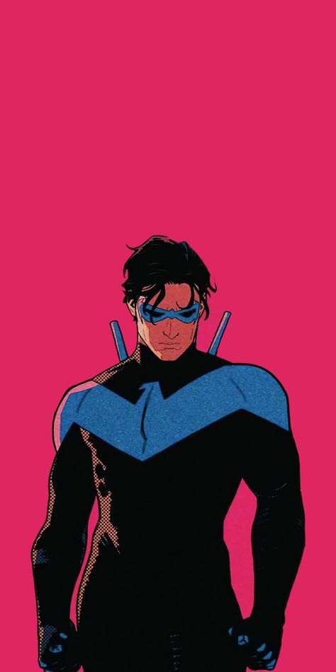 Night Wing Comic Art, Nightwing Physique, Nightwing Painting, Nightwing Wallpaper Desktop, Nightwing Wallpaper Aesthetic, Night Wing Wallpaper, Nightwing Wallpaper Iphone, Dc Wallpaper Aesthetic, Nightwing Poster