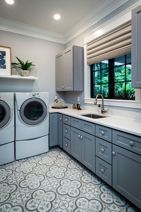 Remodeling Portfolio - Maile, Tekulve & Gray L Shape Laundry Room, L Shape Laundry, L Shaped Laundry, L Shaped Laundry Room, Utility Room Organization, Transitional Laundry Room, Custom Laundry Room, Kitchen Diy Makeover, Laundry Design